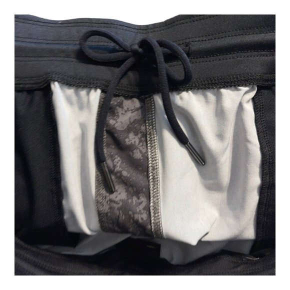 Zella Core Stretch Woven Shorts Men XL Dark Gray Marble Print Pull On Drawstring - Picture 8 of 10